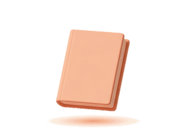Clay render of a peach e-book